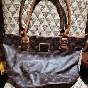 Beverly Hills Polo Club Black and Brown Tote